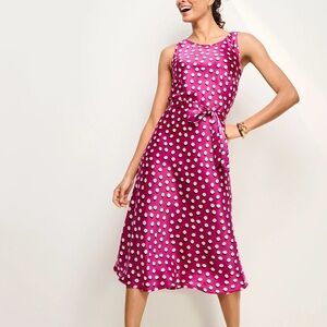 Talbots Pink Dot Midi Dress